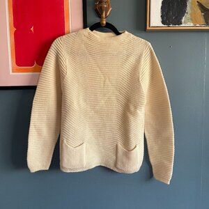 Vintage Rosanna Knitted Sportswear Sweater 100% Virgin Wool Cream XS